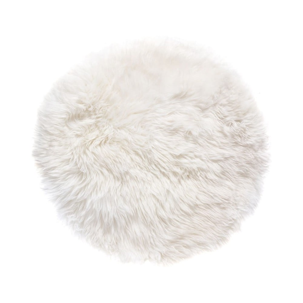 Covor rotund din blană de oaie Royal Dream Zealand, ⌀ 70 cm, alb