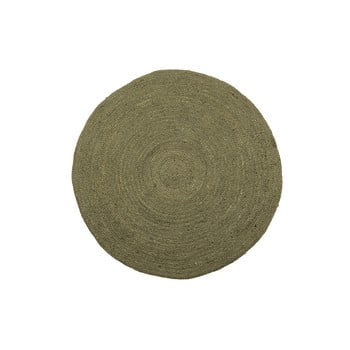 Covor de iută woood ross, ø 150 cm, verde