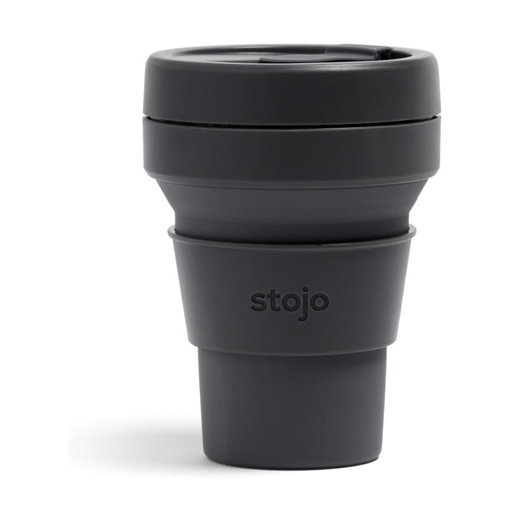 Cană termică pliabilă Stojo Pocket Cup Carbon, 355 ml, gri antracit