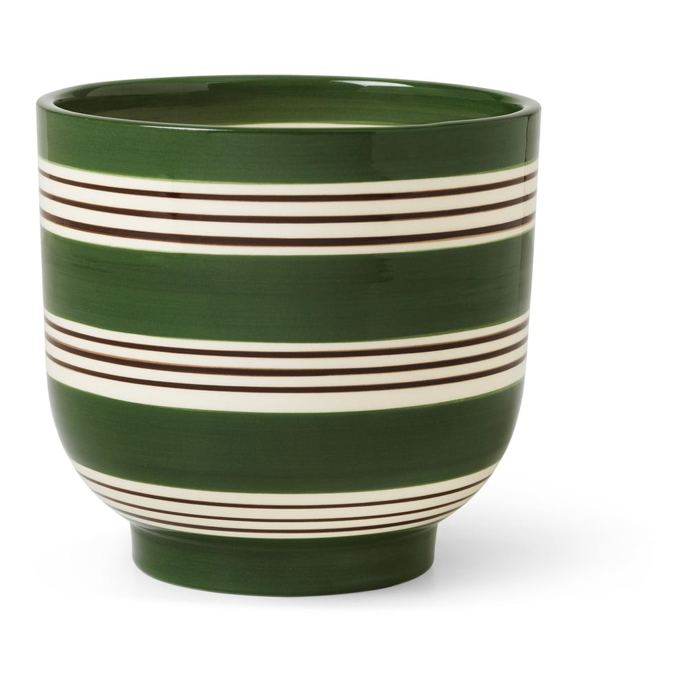 Ghiveci din ceramică Kähler Design Nuovo, ø 15 cm, alb-verde închis bonami.ro