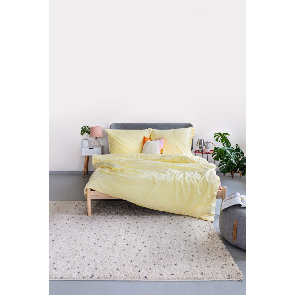 Lenjerie pentru pat dublu din bumbac Bonami Selection, 160 x 220 cm, galben vanilie 160 imagine noua somnexpo.ro
