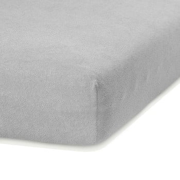 Cearceaf elastic ameliahome ruby, 200 x 100-120 cm, gri deschis