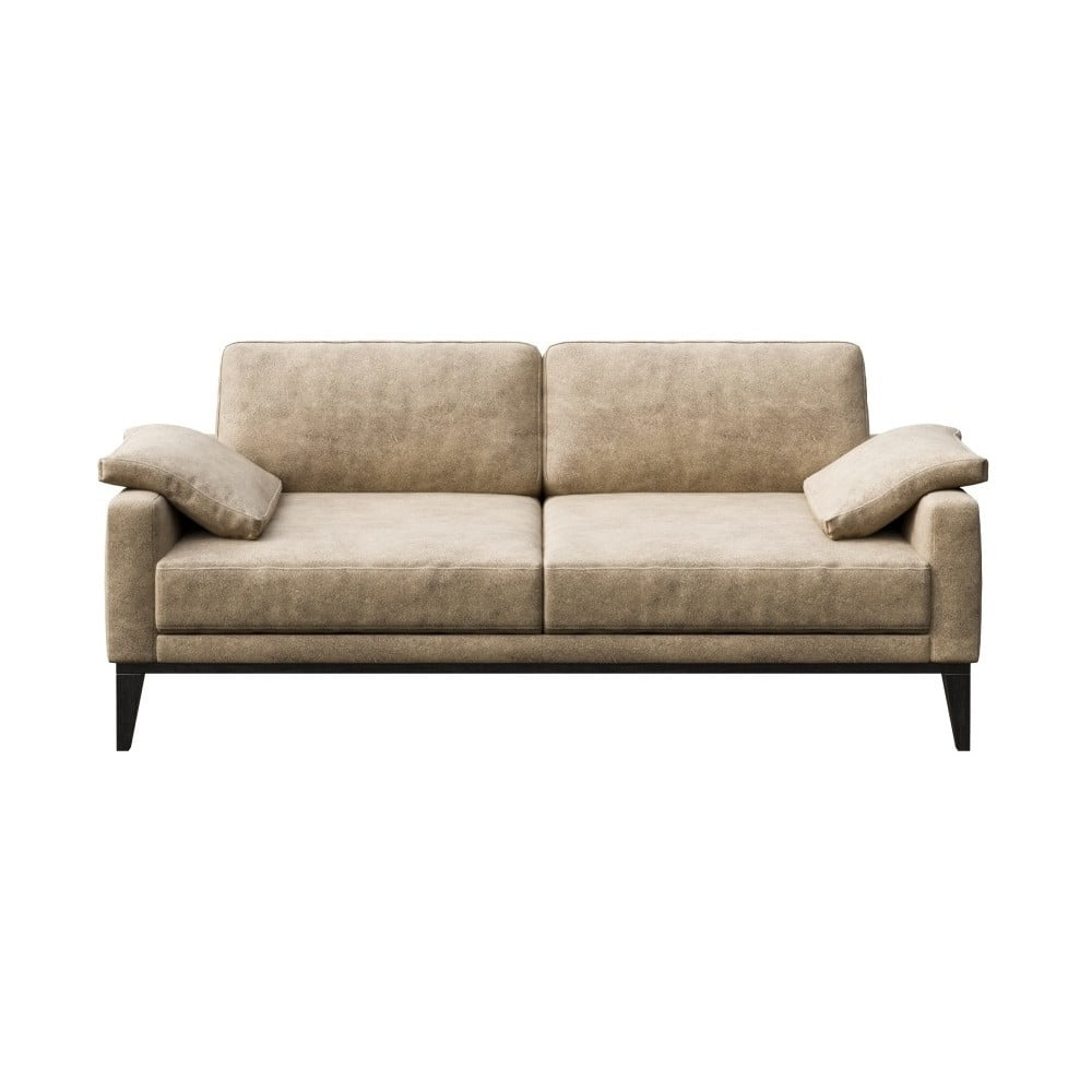 Canapea cu tapițerie din imitație de piele MESONICA Musso, 173 cm, bej