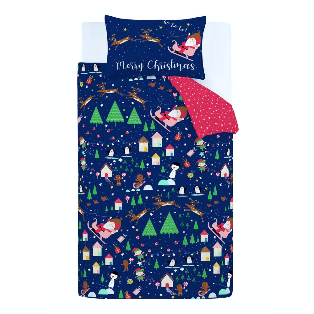 Lenjerie de pat pentru copii 200×135 cm Santa’s Christmas Wonderland – Catherine Lansfield 200x135 imagine noua somnexpo.ro