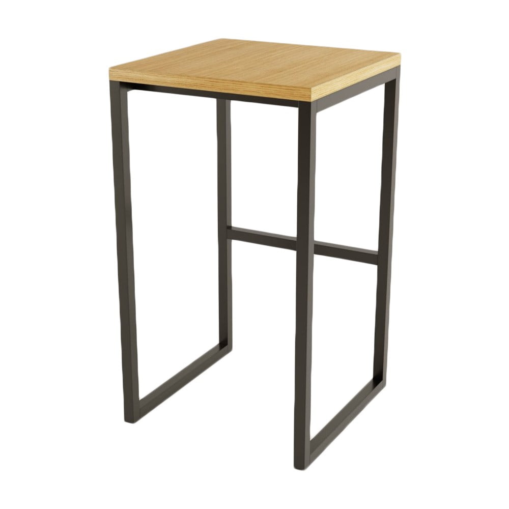 Scaun negru/în culoare naturală cu aspect de lemn de stejar Frame – Woodman