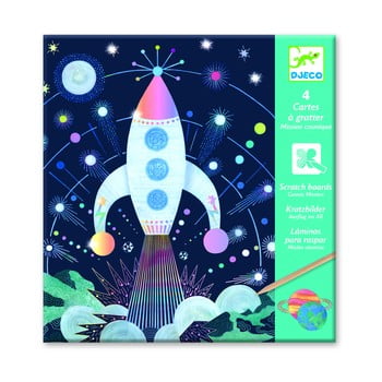 Set 4 imagini răzuibile djeco universe