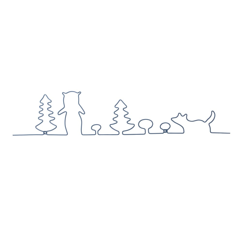 Decorațiune de perete din metal bloomingville mini forest, albastru