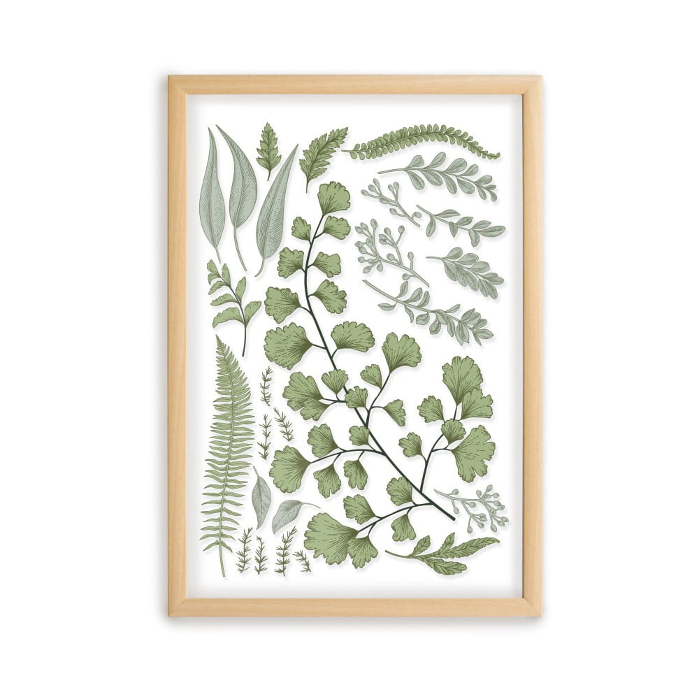 Tablou cu ramă din lemn de pin Surdic Leafes Collection, 50 x 70 cm bonami.ro imagine 2022