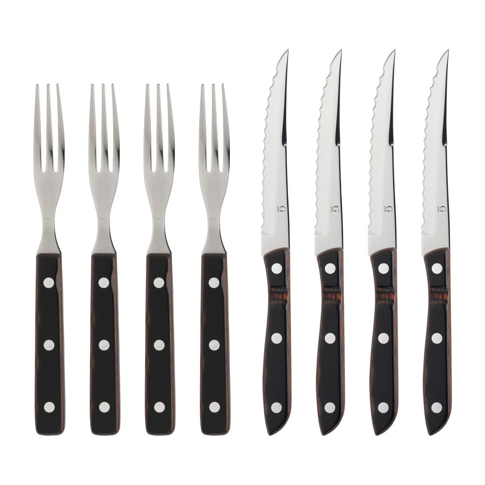 Tacâmuri negre/argintii din oțel inoxidabil 8 buc. Old Farmer Classic – Gense