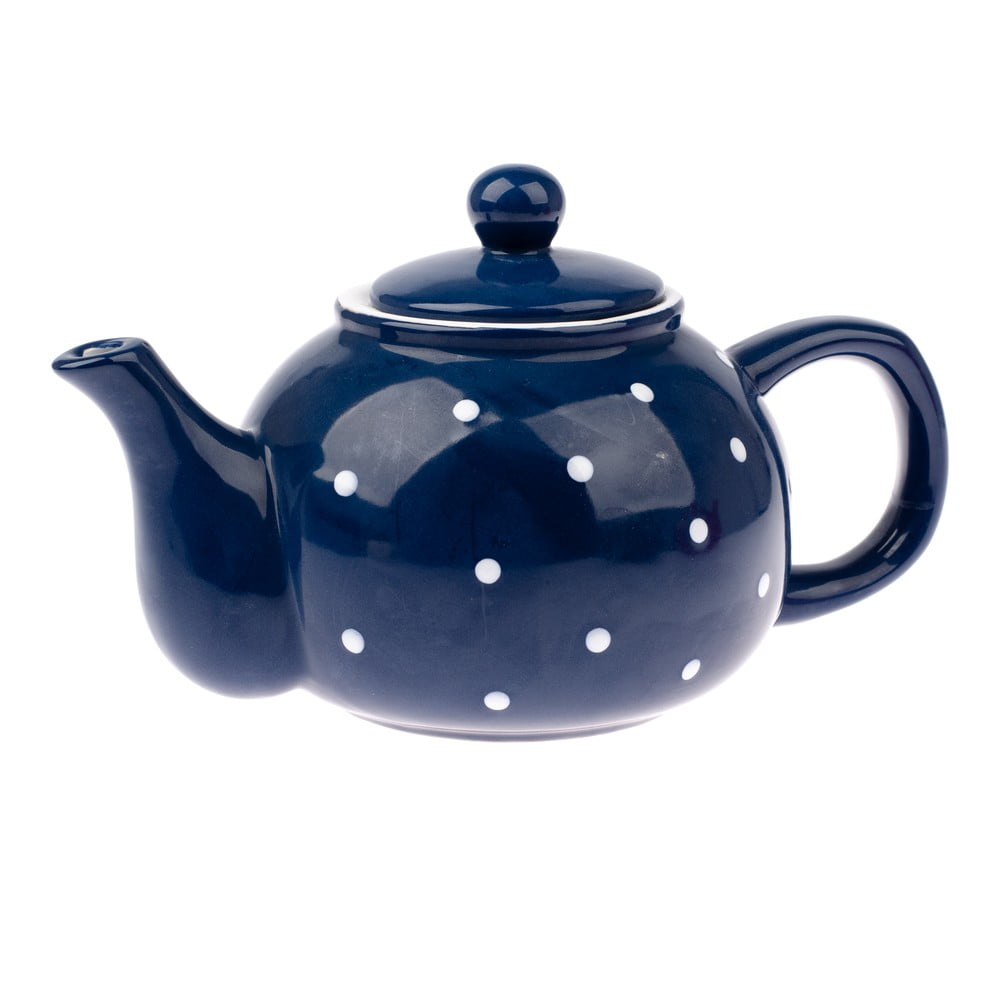 Ceainic din ceramică Dakls Dots, 1 l, albastru bonami.ro