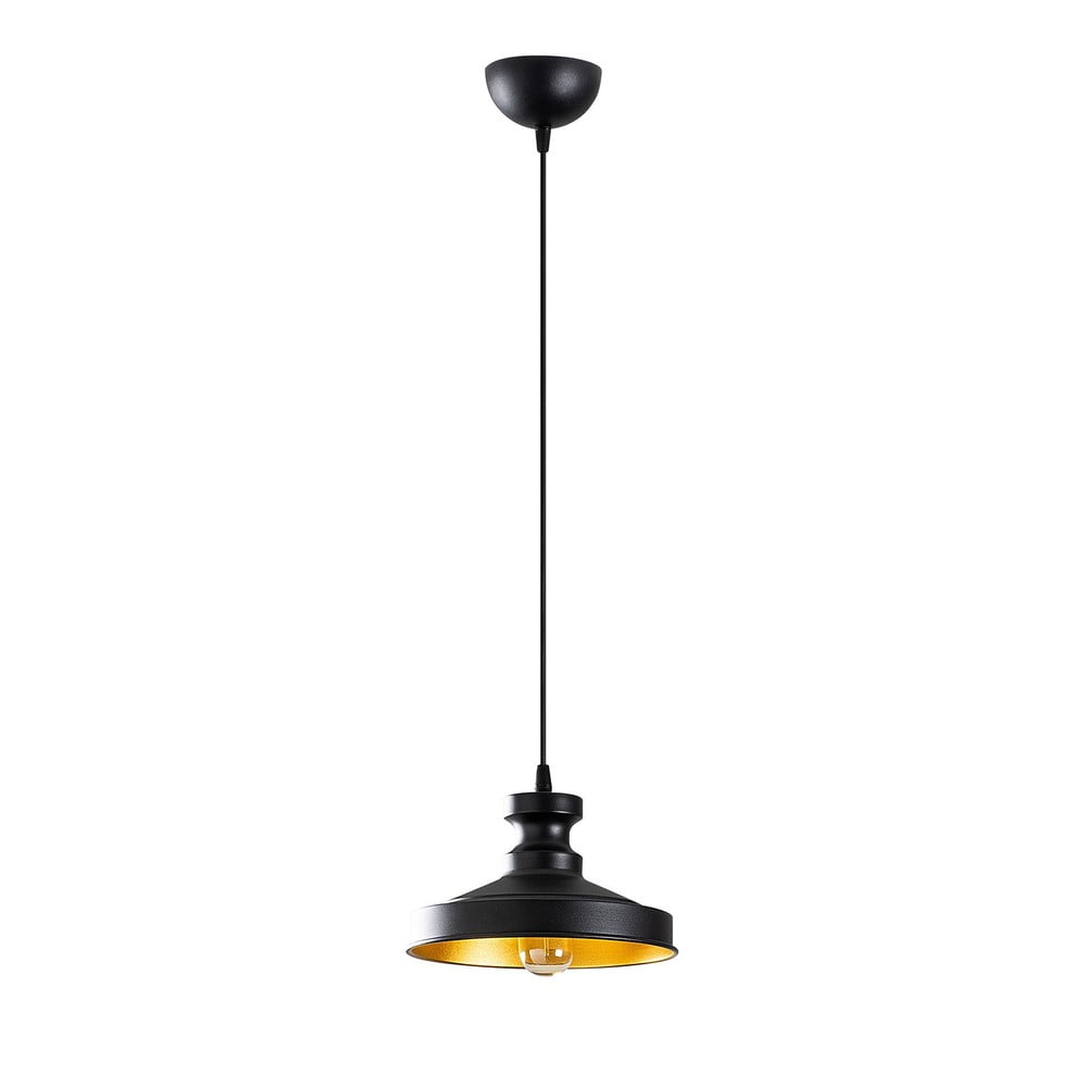 Lustră neagră cu abajur din metal ø 22 cm Berceste – Opviq lights