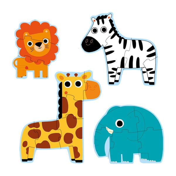 Set 4 puzzle-uri pentru copii Djeco Mini Jungle