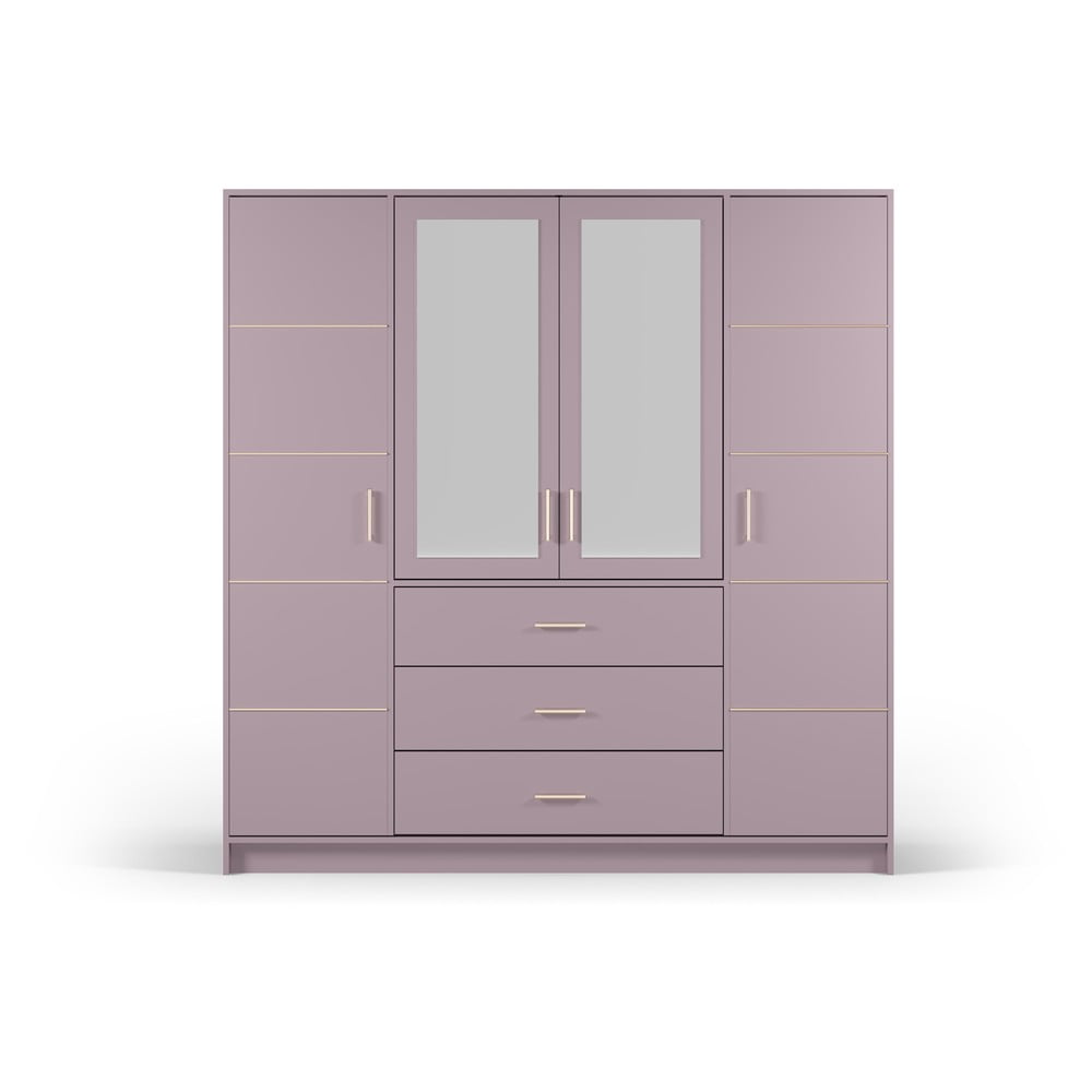 Dulap roz cu oglindă 196×200 cm Burren – Cosmopolitan Design 196x200