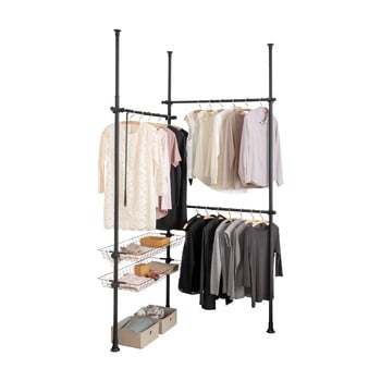 Suport telescopic pentru haine wenko herkules duo, negru
