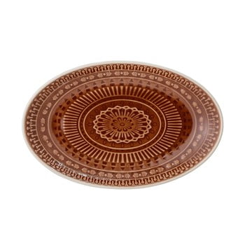 Platou din gresie ceramică bloomingville rani, 22,5 x 14 cm, cărămiziu