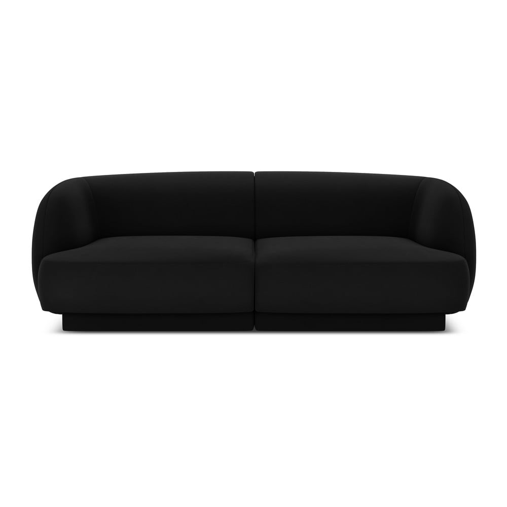 Canapea neagră cu tapițerie din catifea 184 cm Miley – Micadoni Home 184 imagine noua