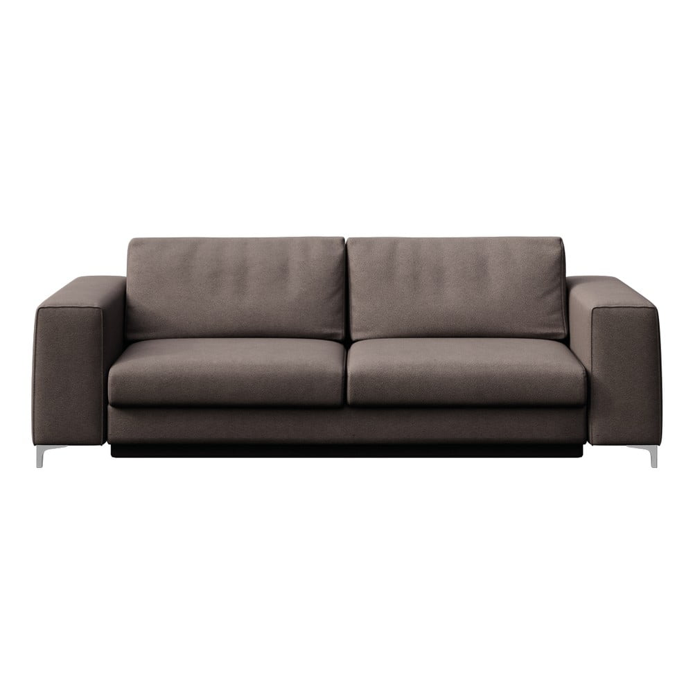 Canapea taupe extensibilă cu tapițerie din catifea 256 cm Rene – Rodier