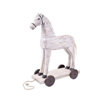 Decorațiune pentru crăciun ego dekor horse, alb