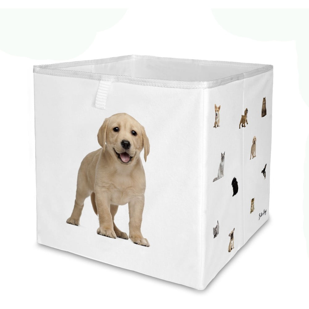 Organizator de jucării pentru copii alb din material textil 32x32x32 cm The Cutest Ones – Butter Kings