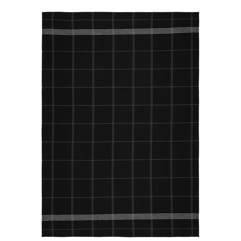 Prosop din bumbac pentru bucătărie Södahl Geometric, negru, 50 x 70 cm