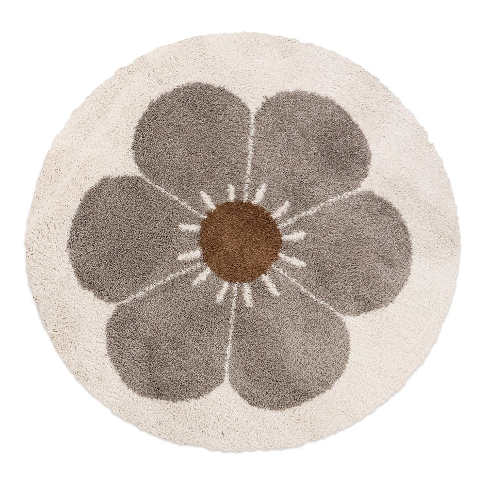 Covor pentru copii gri/crem ø 120 cm bohemian daisy – nattiot