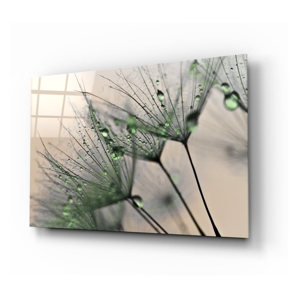 Tablou din sticlă Insigne Green Dandelion, 72 x 46 cm bonami.ro
