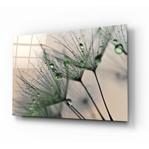 Tablou din sticlă Insigne Green Dandelion, 72 x 46 cm