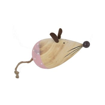 Decorațiune din lemn pentru paște ego dekor mouse, detalii roz