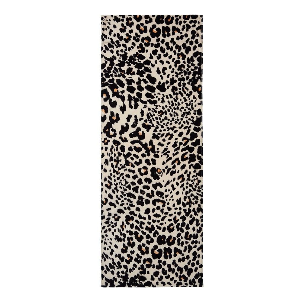 Prosop de plajă negru/bej din bumbac 78x200 cm Leopard – Catherine Lansfield