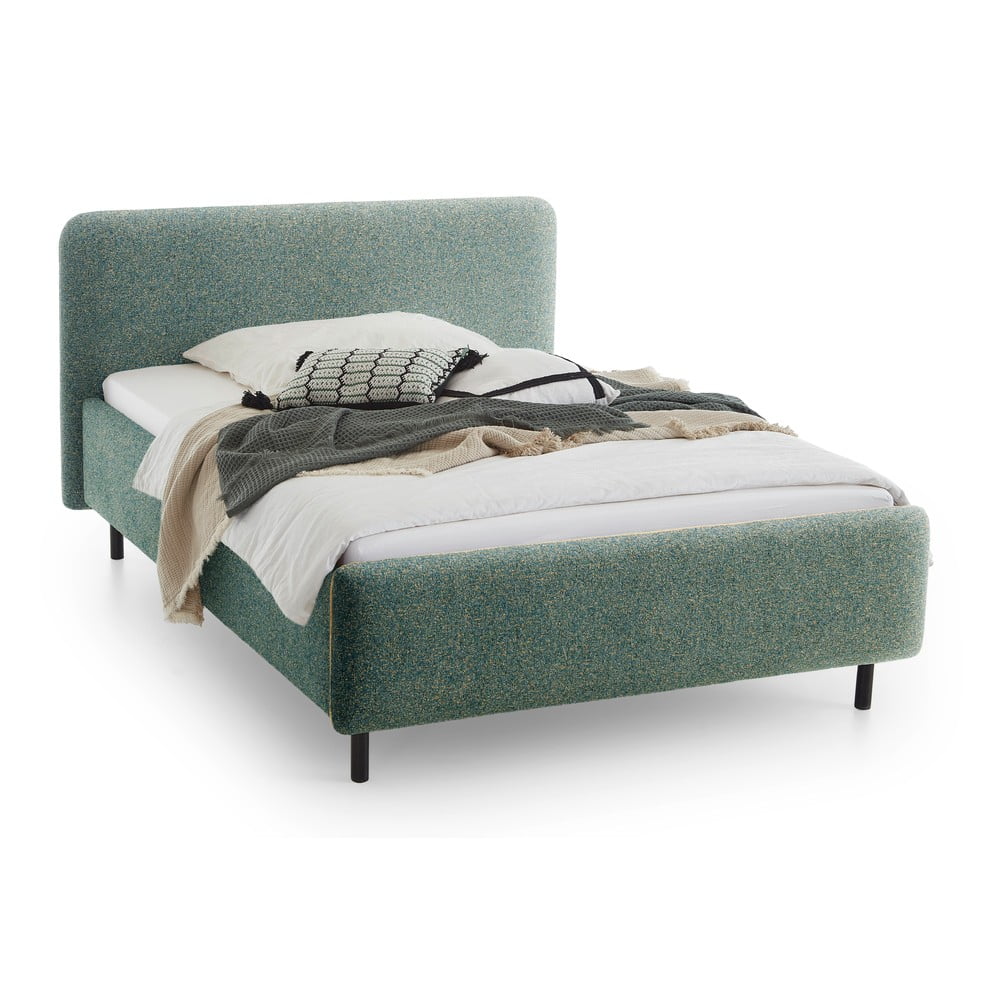 Pat matrimonial verde închis tapițat fără somieră 160x200 cm Primo – Meise Möbel