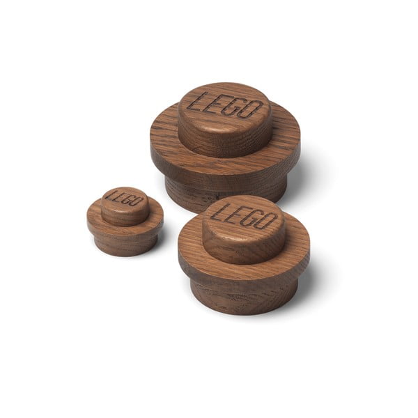 Set 3 cârlige de perete din stejar LEGO® Wood