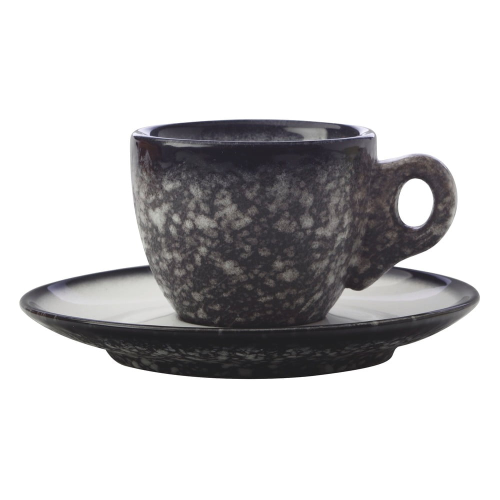 Ceașcă cu farfurie din ceramică Maxwell & Williams Caviar Granite, 80 ml, negru bonami.ro imagine 2022