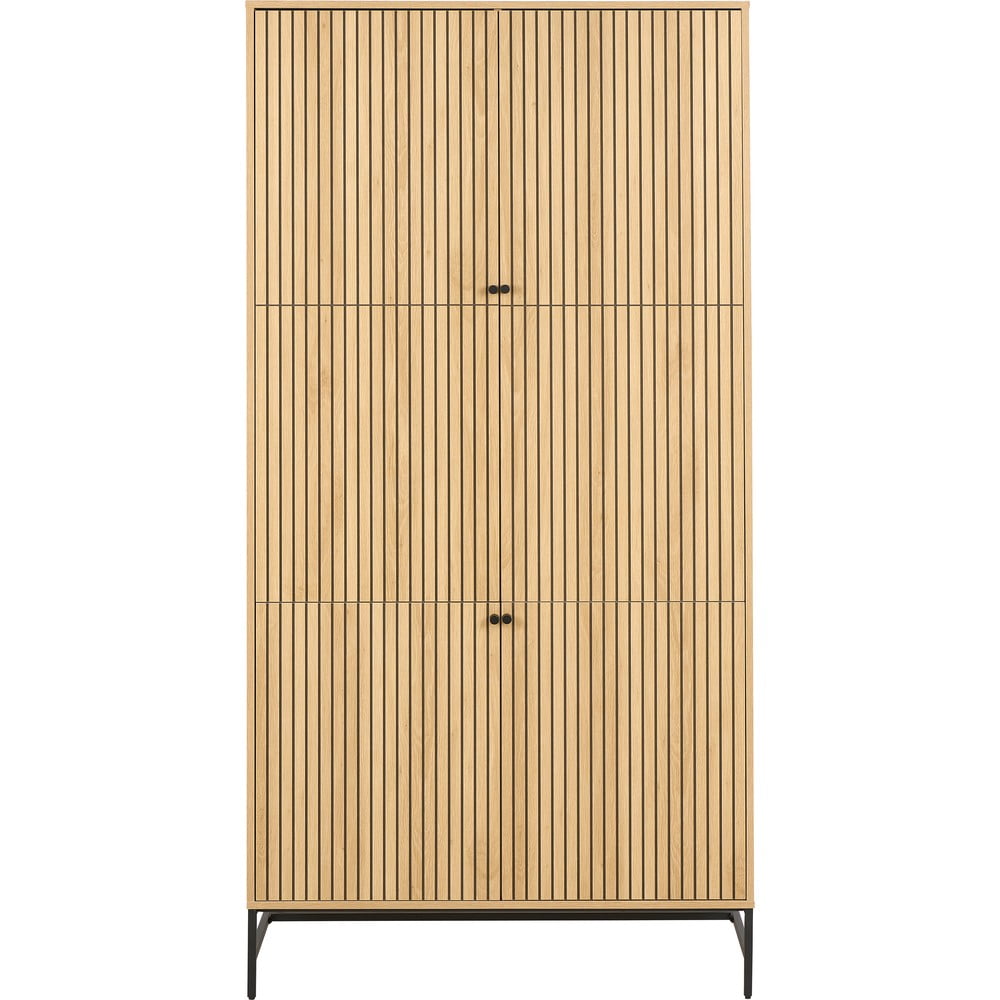 Șifonier în culoare naturală cu aspect de lemn de stejar 99x200x60 cm Albany – Actona