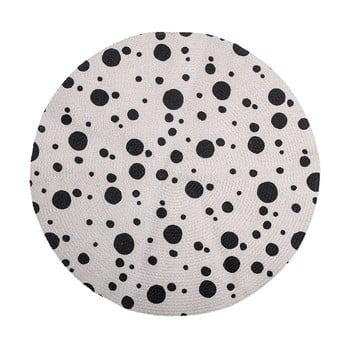 Covor din iută pentru copii bloomingville, ⌀ 80 cm, negru - alb