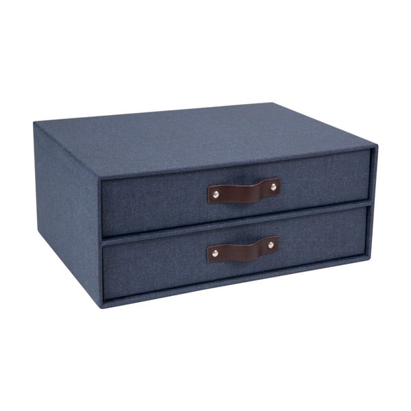 Organizator cu 2 sertare pentru documente Bigso Box of Sweden Birger, 33 x 25,5 cm, albastru închis