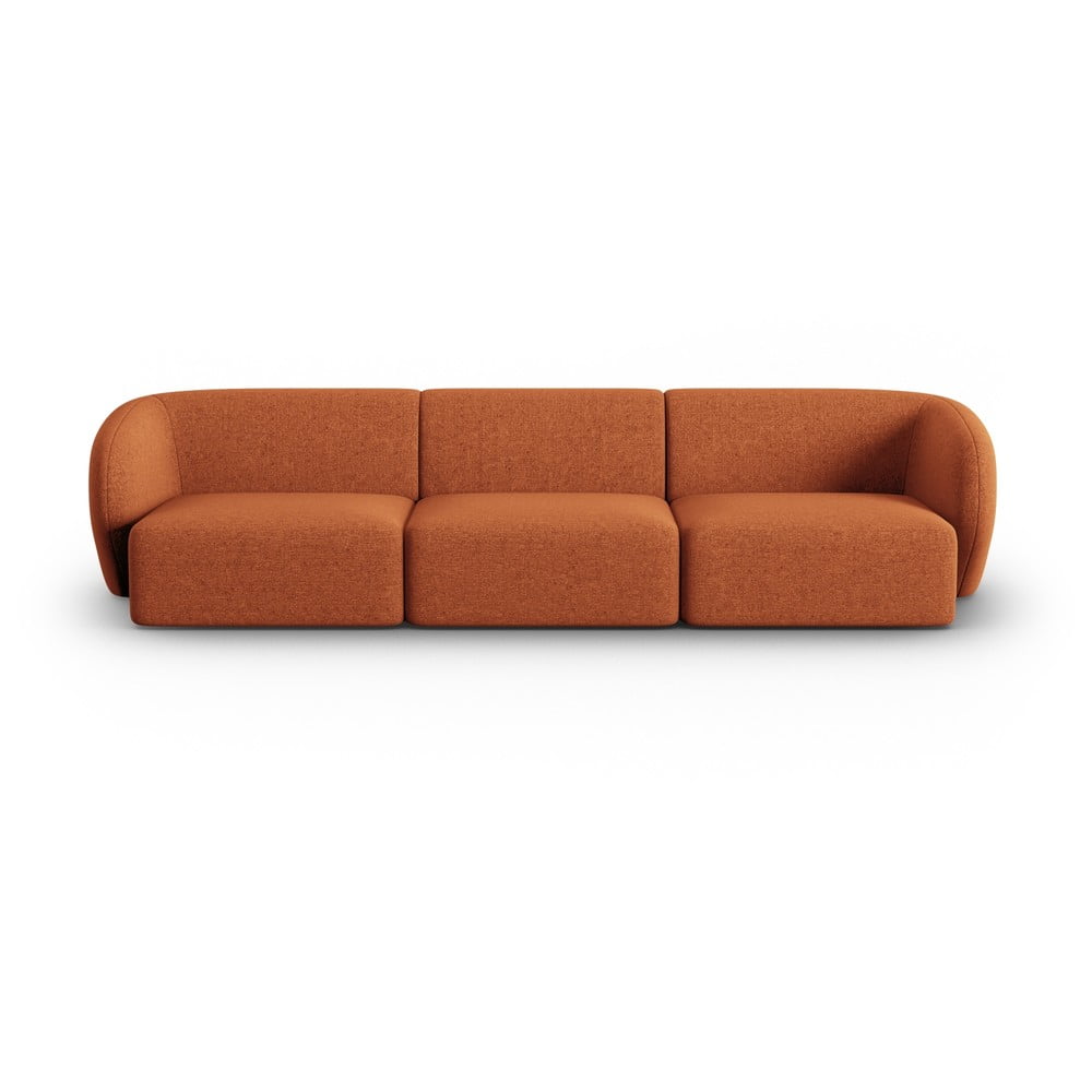 Canapea teracotă cu tapițerie din chenille 266 cm Paolo – Milo Casa