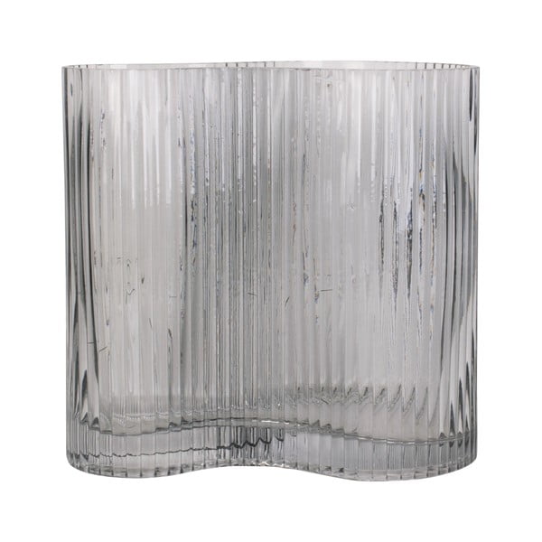 Vază din sticlă PT LIVING Wave, înălțime 18 cm, gri