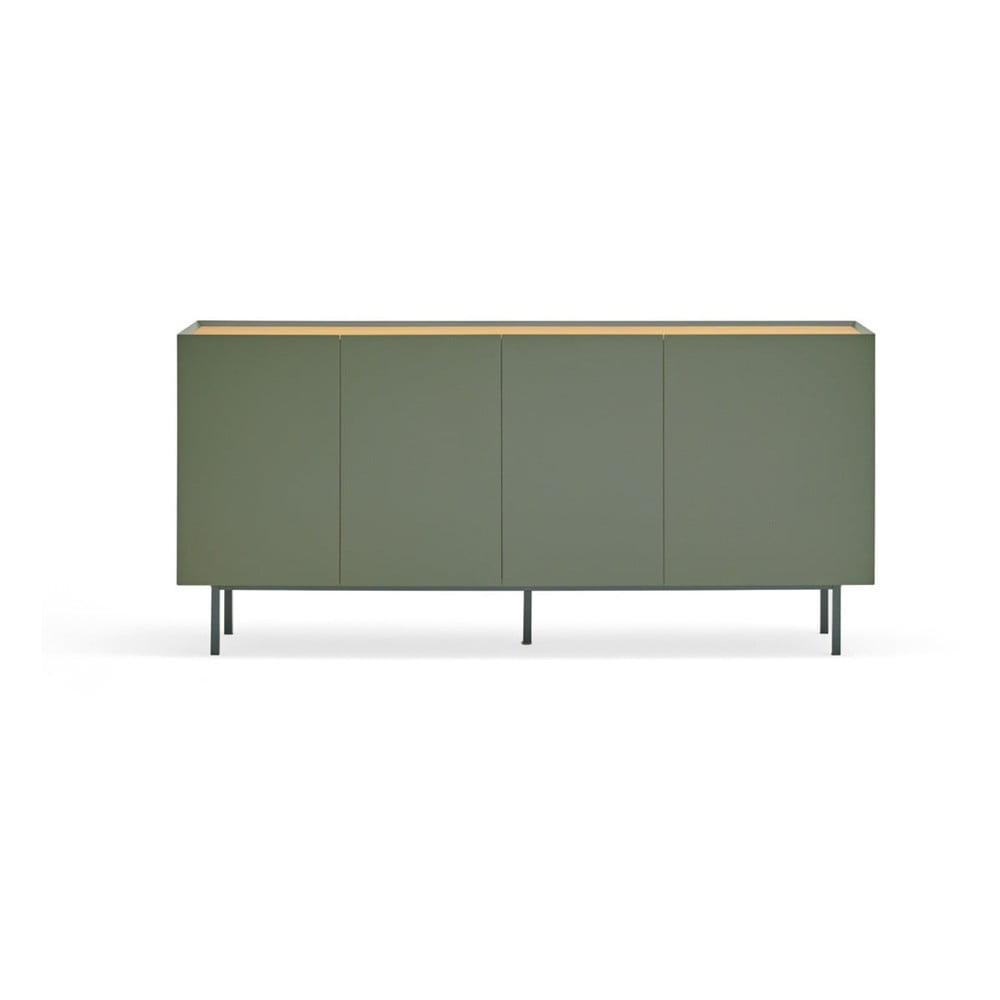 Comodă verde/în culoare naturală joasă cu aspect de lemn de stejar 165x78 cm Arista – Teulat