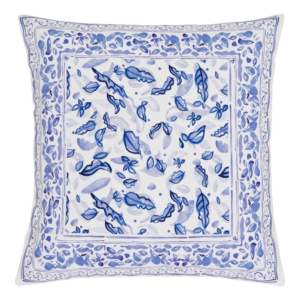 Față de pernă decorativă din bumbac westwing collection andrea, 45 x 45 cm, albastru-bej