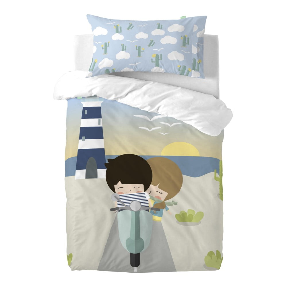 Lenjerie de pat din amestec de bumbac pentru copii Happynois Summer Time , 115 x 145 cm bonami.ro imagine 2022