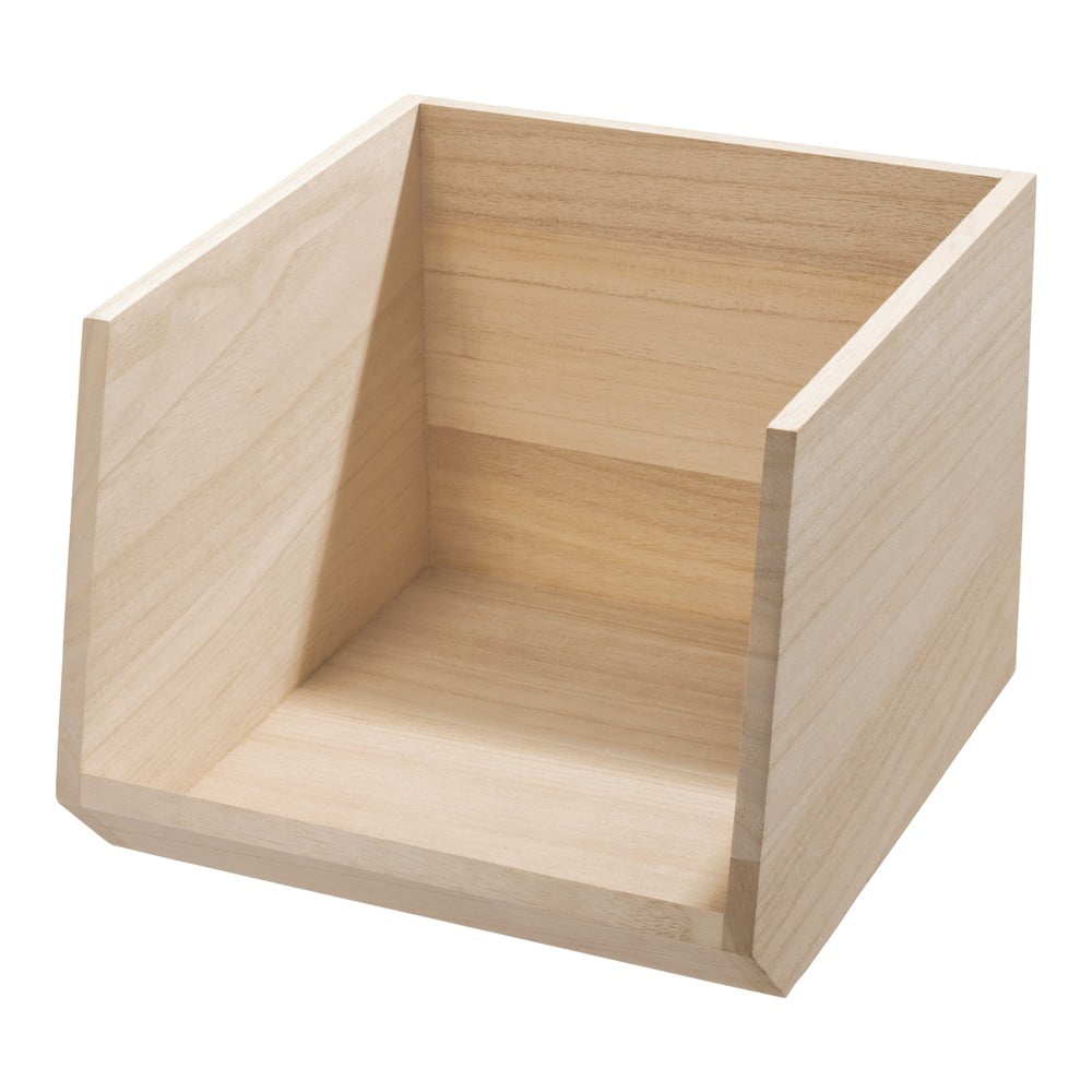 Cutie depozitare din lemn paulownia iDesign Eco Open, 25,4 x 29 cm bonami.ro