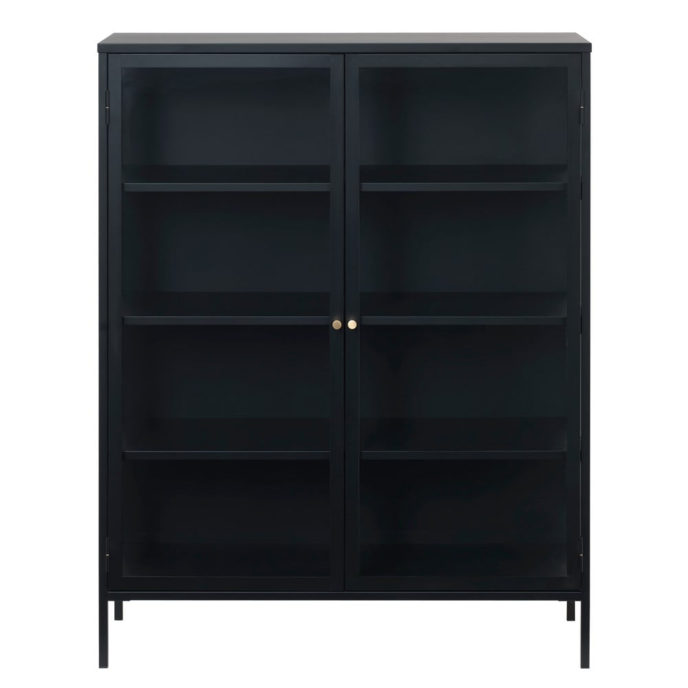  Vitrină Unique Furniture Carmel, înălțime 140 cm, negru 