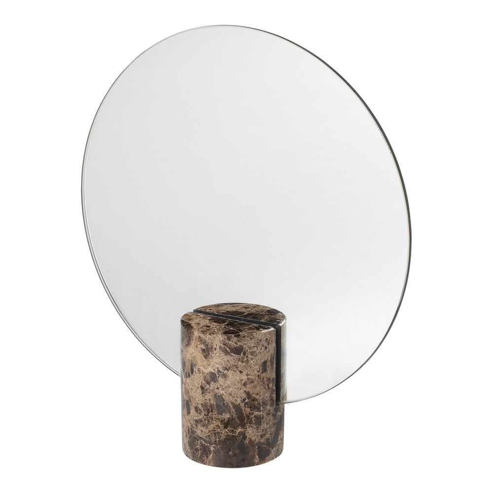 Oglindă cu suport din marmură Blomus Marble, maro Blomus