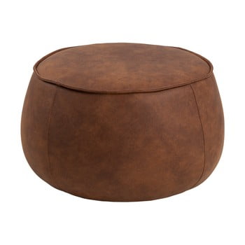 Puf cu husă din piele sintetică actona mie, ⌀ 60 cm, maro coniac