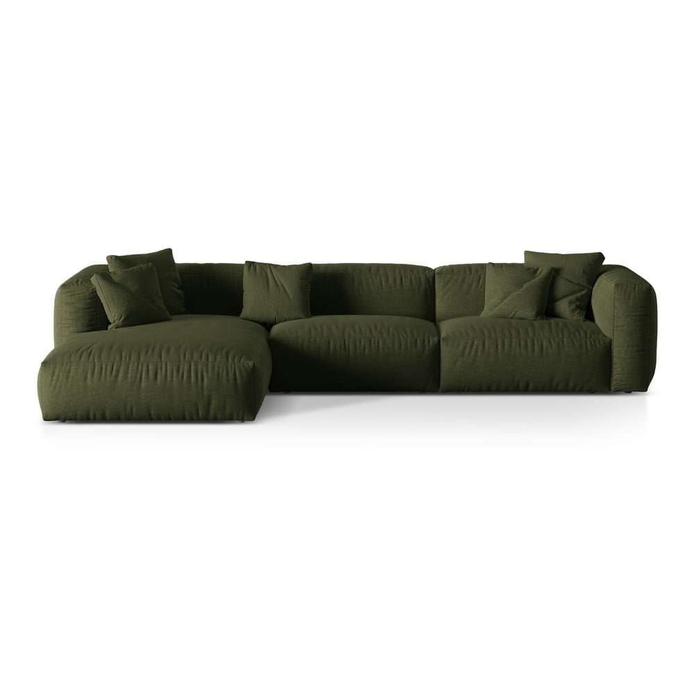 Colțar modular verde (cu colț pe partea stângă ) Martina – Micadoni Home