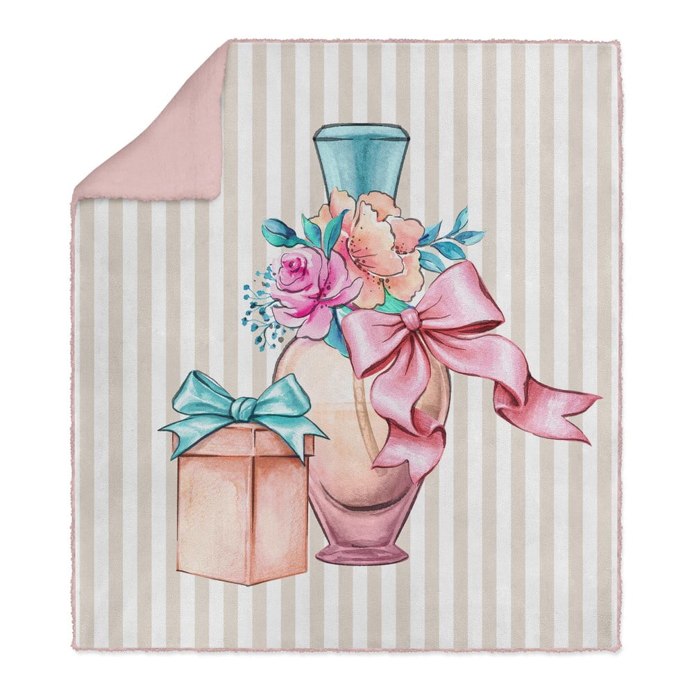 Pătură pentru copii roz/bej 80x100 cm – oyo kids