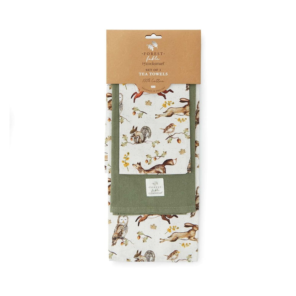 Prosoape de vase 3 buc. din bumbac 45x65 cm Forest Fable – Cooksmart ®