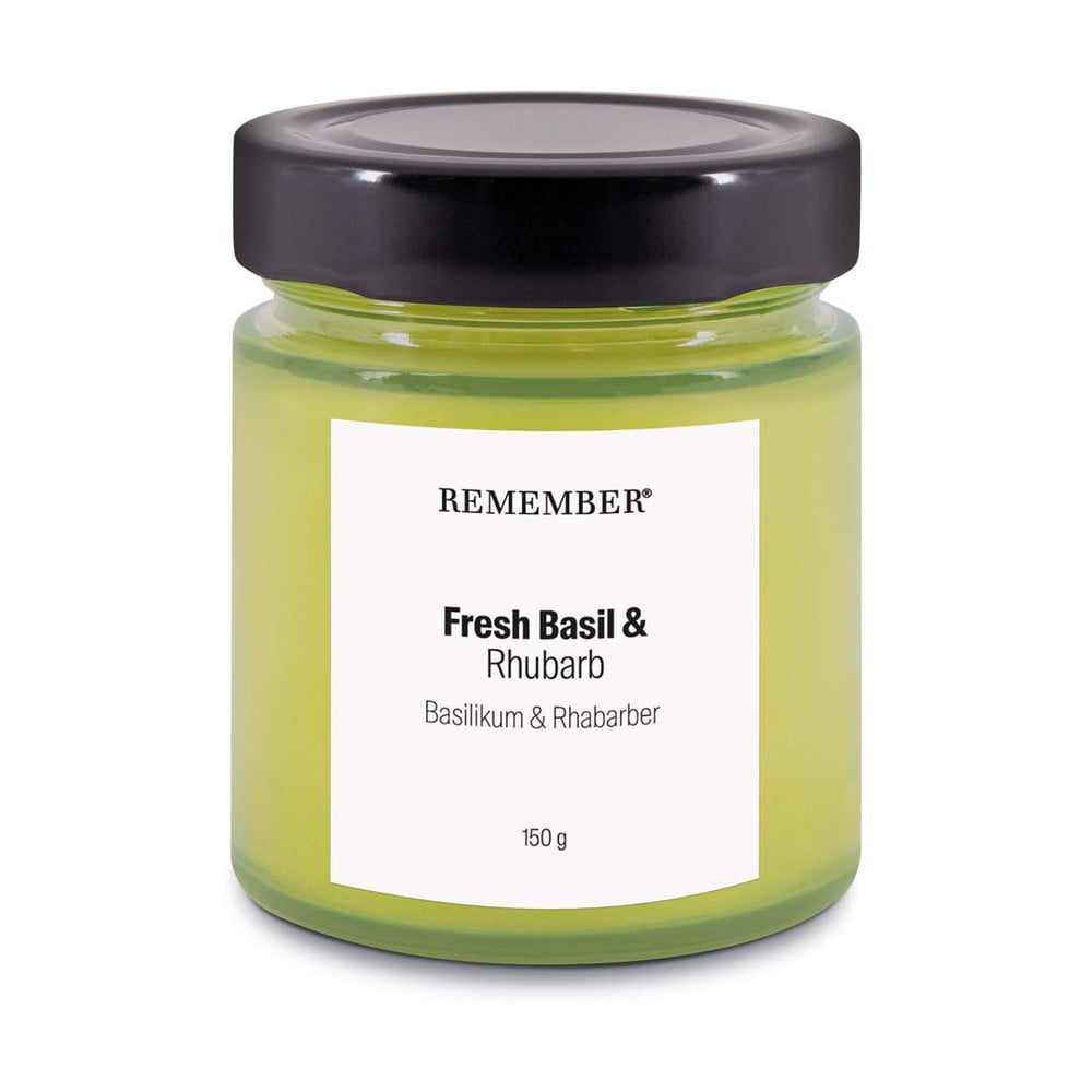  Lumânare parfumată din ceară de soia timp de ardere 35 h Fresh Basil & Rhubarb - Remember 