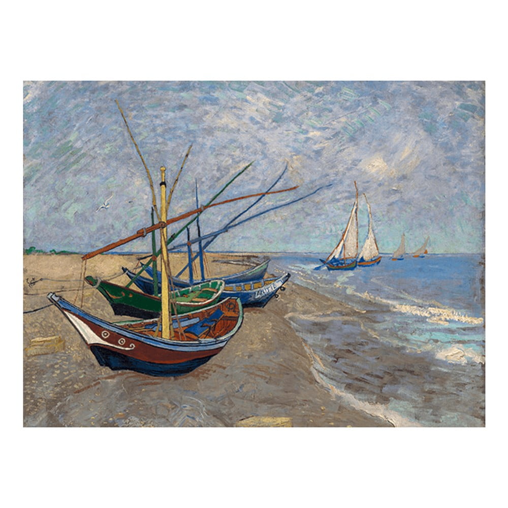 Poza Reproducere tablou Vincent van Gogh - Fishing Boats on the Beach at Les Saintes-Maries-de la Mer, 40x30 cm