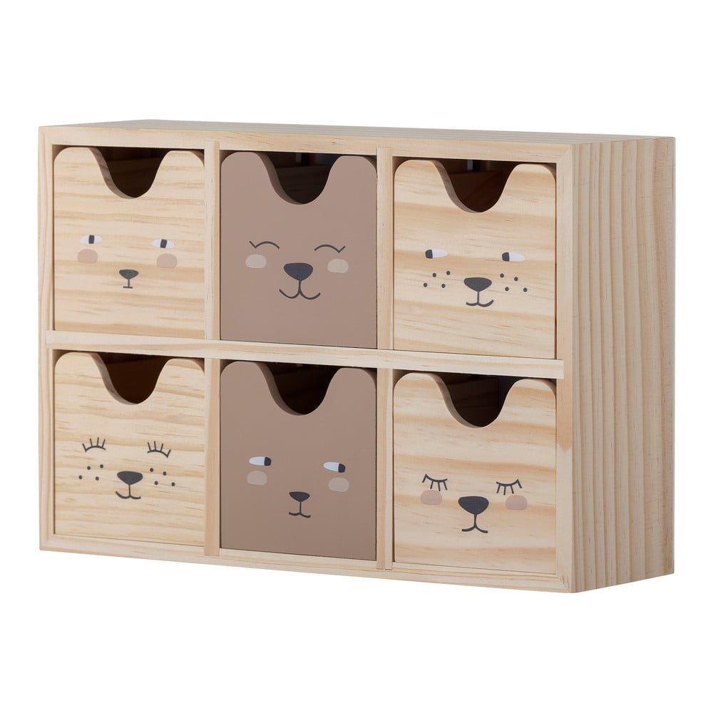 Organizator de jucării pentru copii în culoare naturală din lemn 27x8x18 cm Calle – Bloomingville Mini